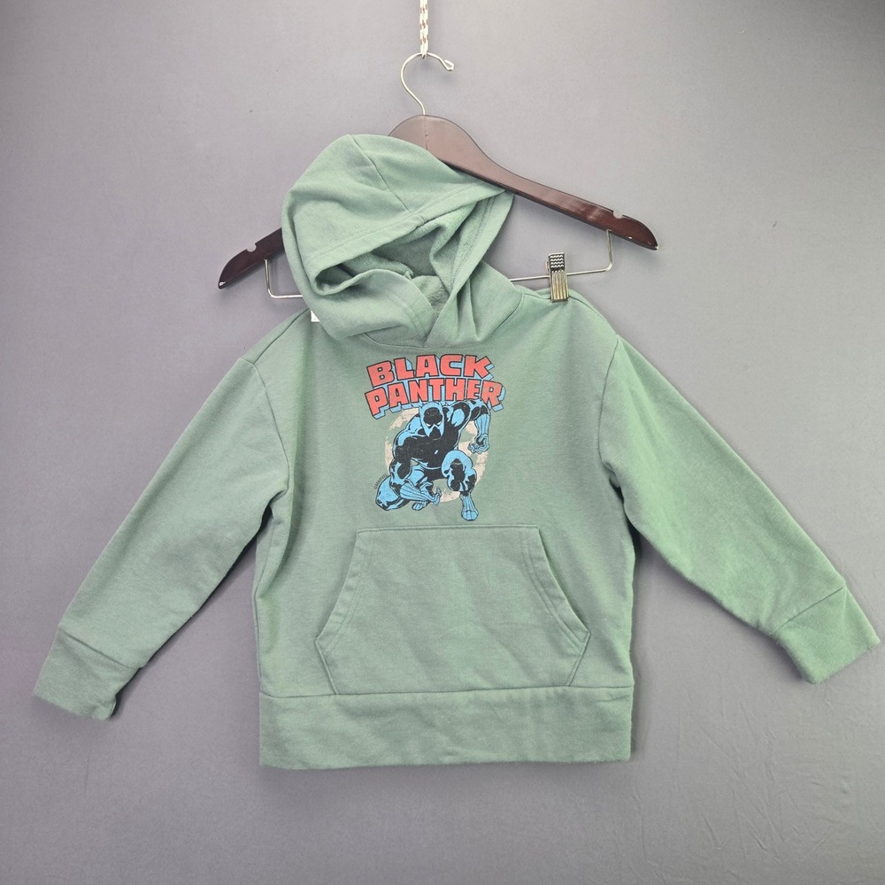 Old Navy Black Panther Hoodie Boys Size S 6-7 Green Marvel Graphic Sweatshirt